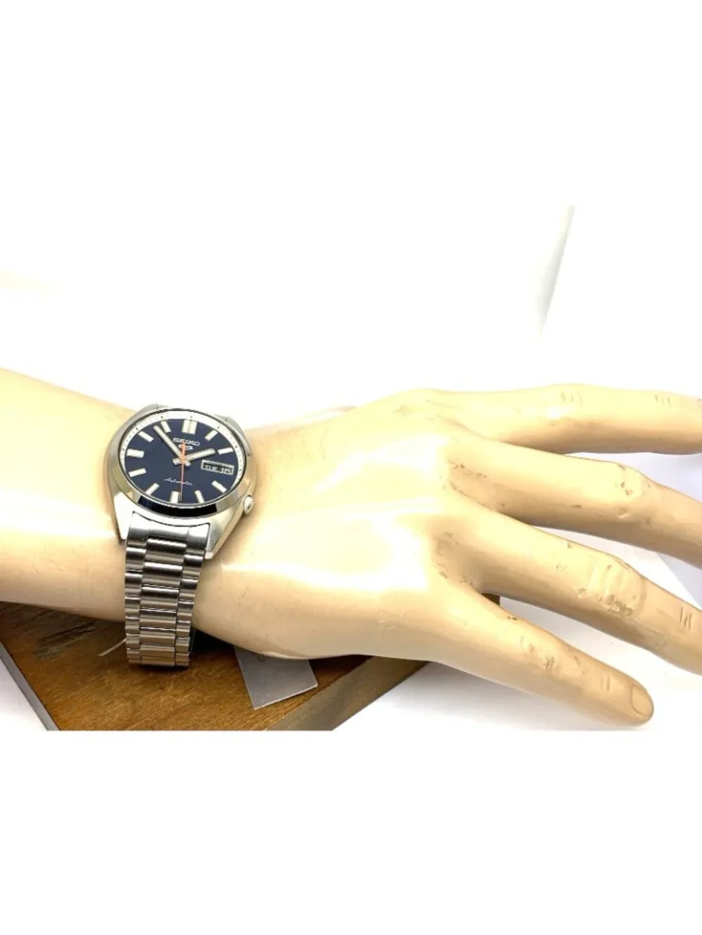 Seiko 5 Sports Men's Watch SRPK87 Automatic Blue Dial Day Date Silver Steel 37mm
